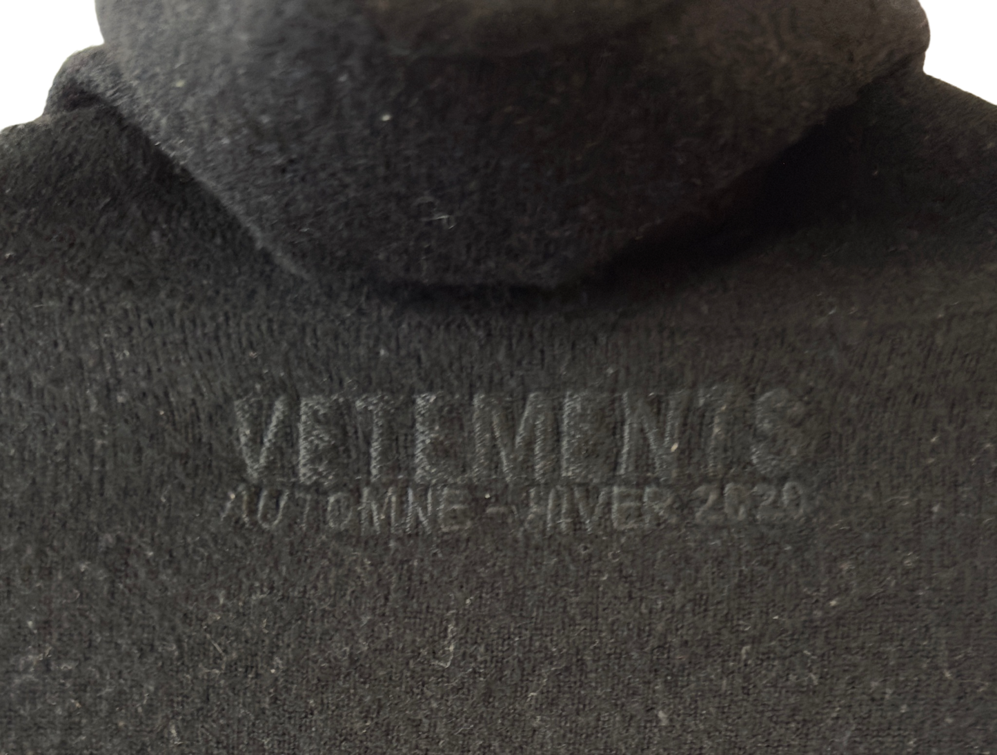 Vetements Warning Graphic Knit Runway Sweater