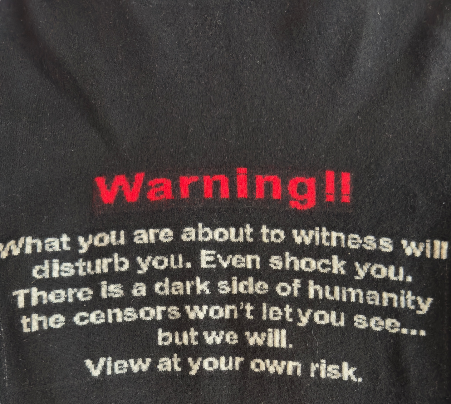 Vetements Warning Graphic Knit Runway Sweater