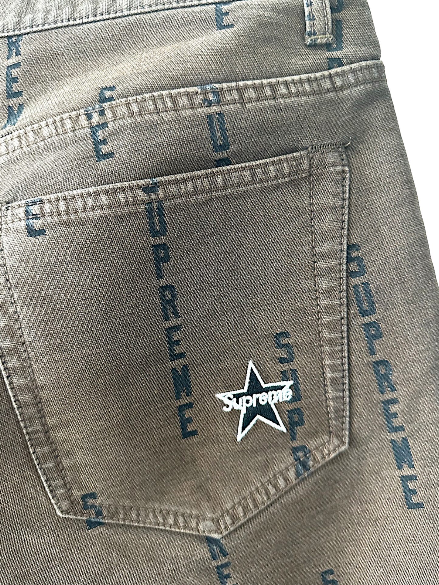 Supreme Jacquard Blackstar Allover Logo Jeans