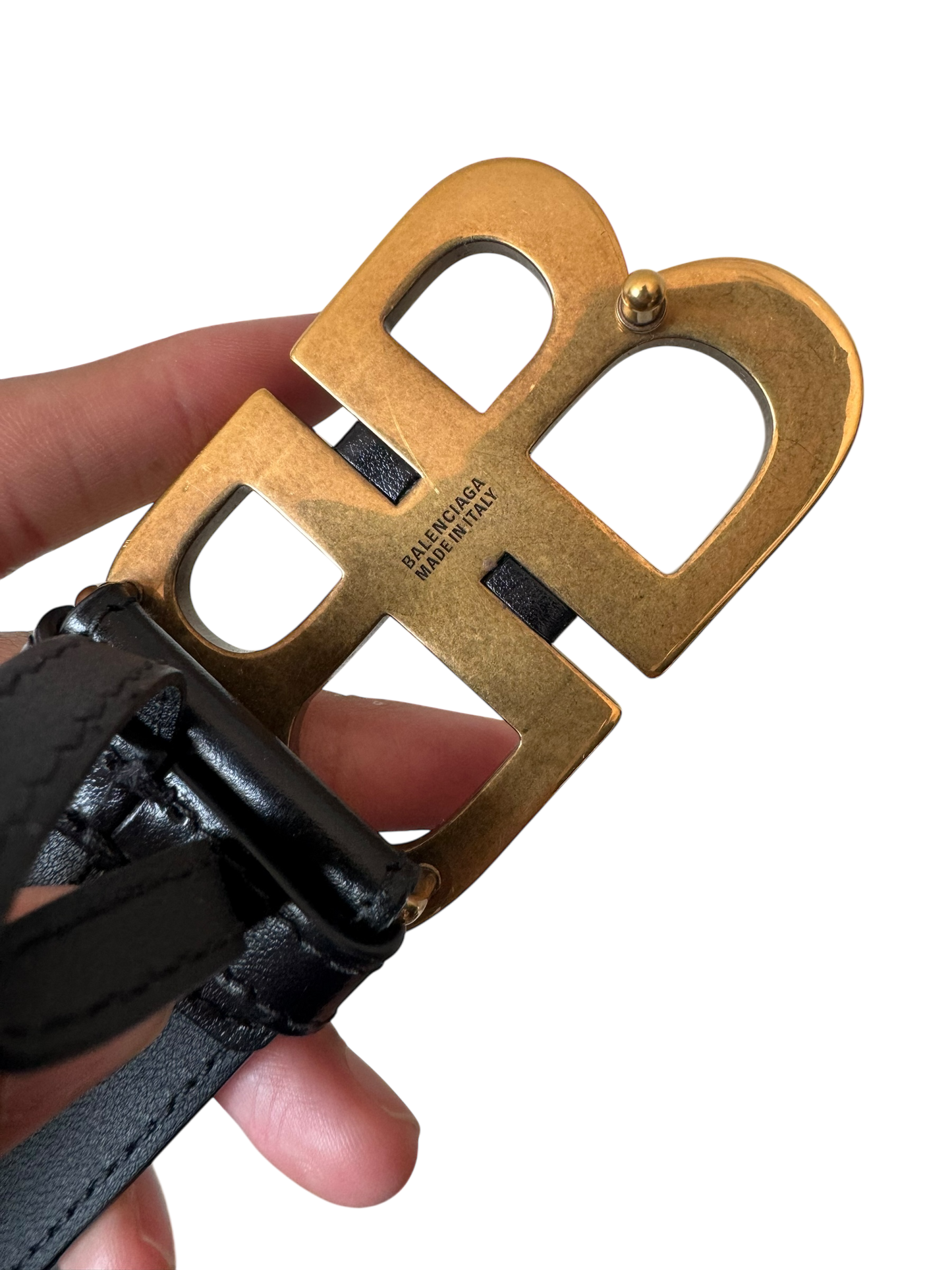 Balenciaga Gold Double B Belt